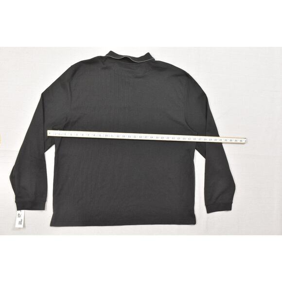 NEW Van Heusen Men's Flex Long Sleeve Polo Shirt Size XXL Black Gray - Picture 3 of 8